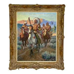 1960s Nicholas Firfires, American "The War Chief" Original Oil Painting