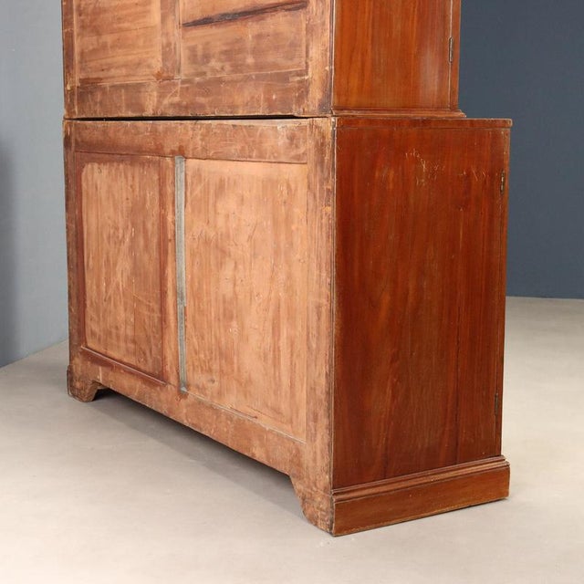 Mahogany Bookcase with Blown Glass, England, 1900s For Sale - Image 13 of 14