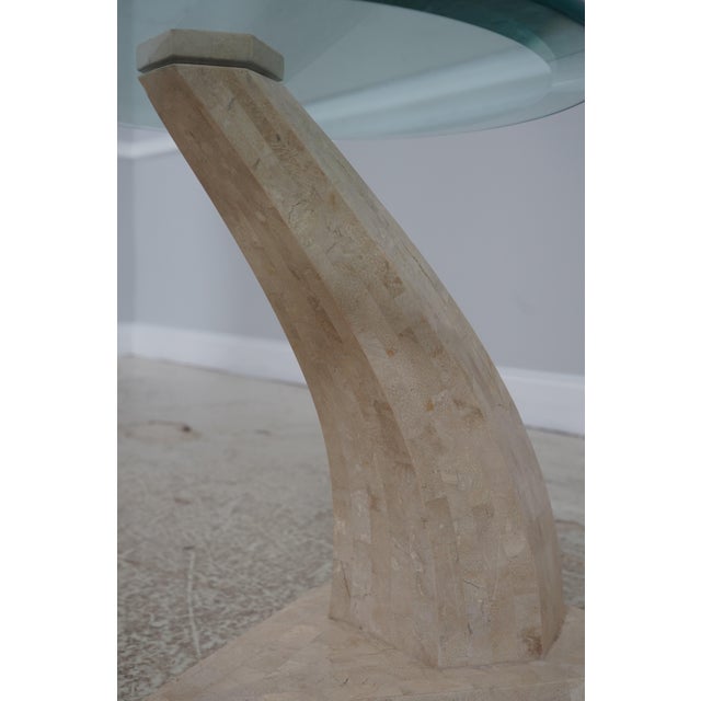1990s Maitland Smith Modern Design Tessallated Marble Occasional Table For Sale In Philadelphia - Image 6 of 9