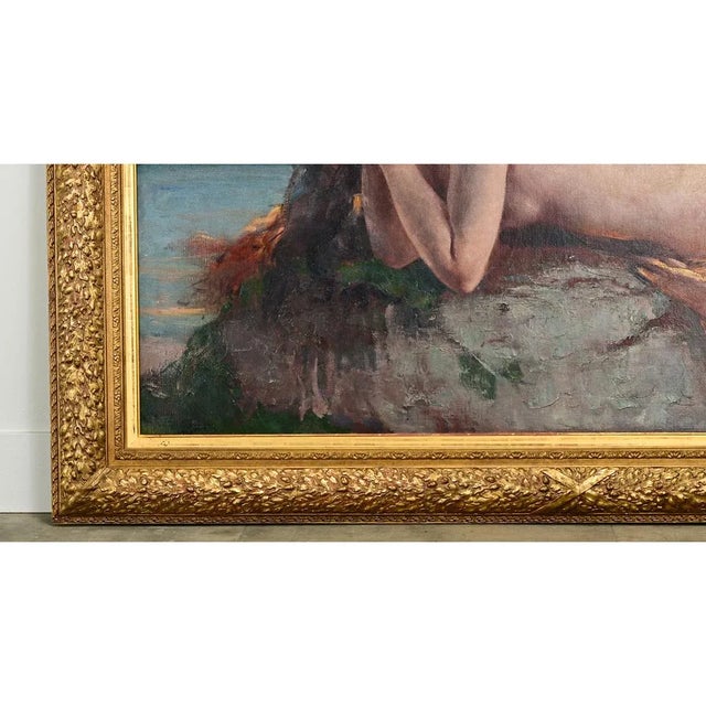 Framed Oil Painting “Girl on a Beach” by Belgian Artist Gerard Roosen For Sale In Baton Rouge - Image 6 of 12