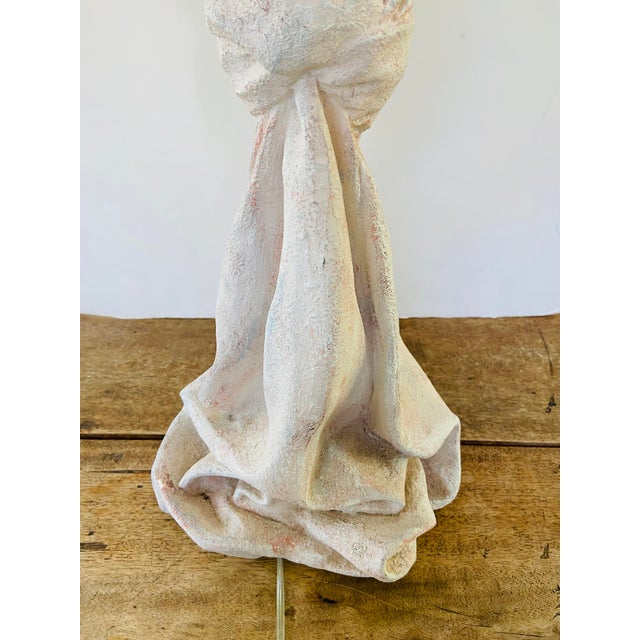 1970s John Dickinson Style Draped Plaster Lamp For Sale In Los Angeles - Image 6 of 12