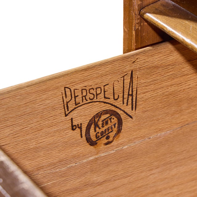 Brown Kent Coffey Perspecta Mid Century Walnut and Rosewood 5 Drawer Highboy Dresser For Sale - Image 8 of 9