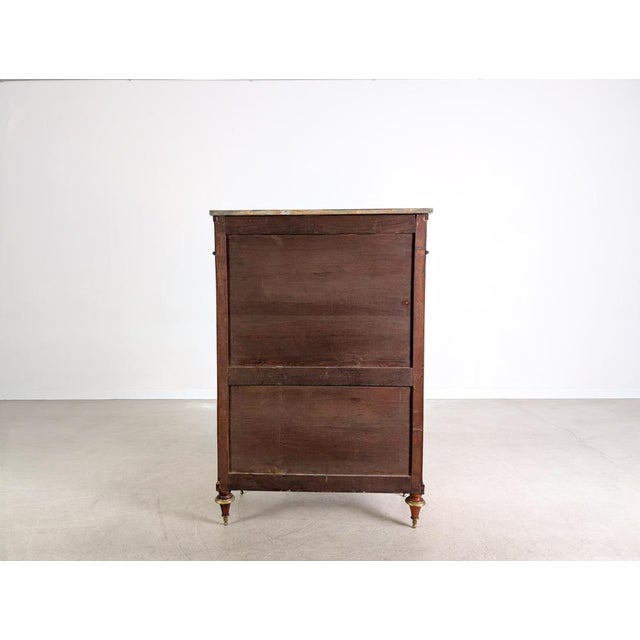 Louis XVI Chest of Drawers with Secretary in Mahogany and Brass For Sale - Image 9 of 16