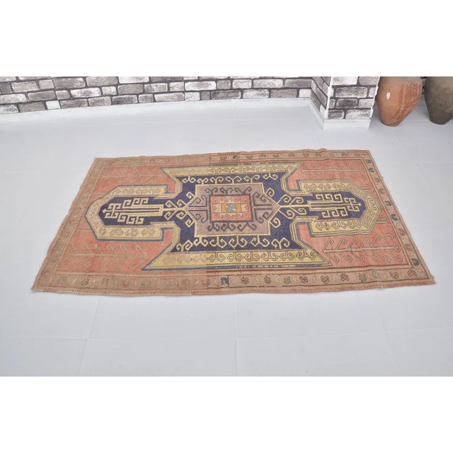 Handwoven Vintage Anatolian Rug With Faded Medallion Rug For Sale - Image 10 of 10