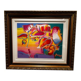 Peter Max "Profile Series 7" (2001) Unique Mixed Media Acrylic Painting, Hand Signed - Framed With Coa For Sale