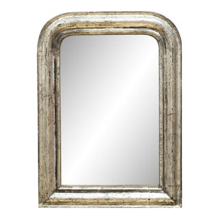 19th C. French Louis Philippe Silver Gilt Mirror C.1860-1890-Free Shipping For Sale
