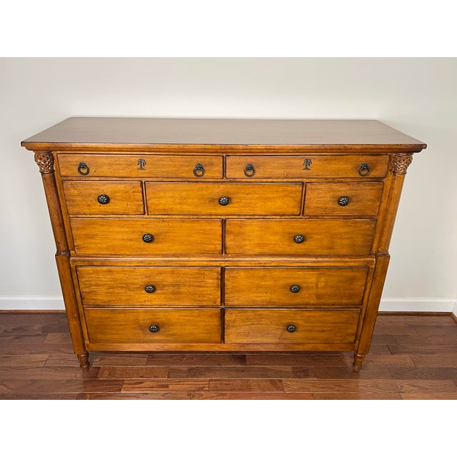English Tommy Bahama Large and Tall British Colonial 11 Drawer Dresser For Sale - Image 3 of 12