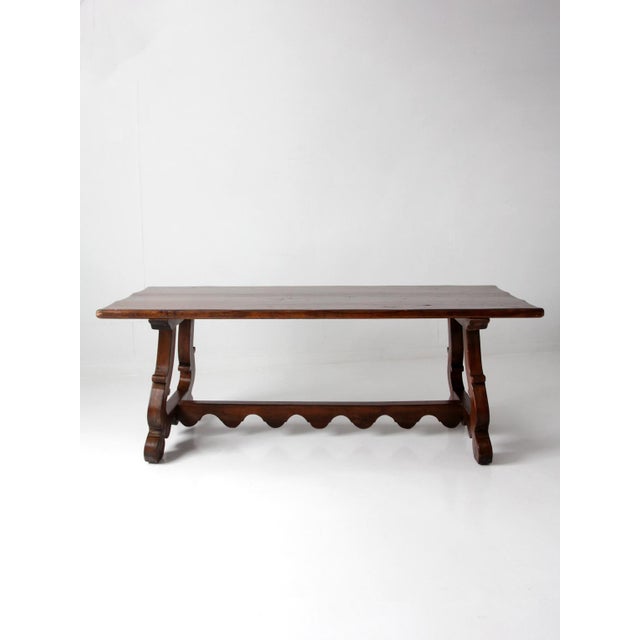 Antique Spanish Revival Trestle Table For Sale - Image 16 of 18