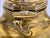 Metal Art Nouveau Jennings Bros. Ormolu Inkwell with Milk Glass Insert For Sale - Image 7 of 10