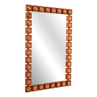 Swedish Mirror by Lars-Göran Nilsson for Glas and Trä Hovmantorp, 1970s For Sale