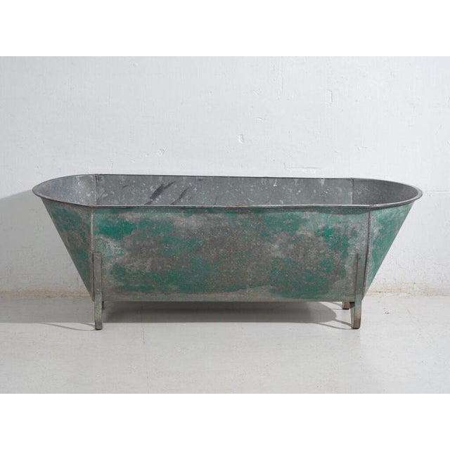 Industrial Galvanized Metal Container by Amaru, 1900 For Sale - Image 4 of 7