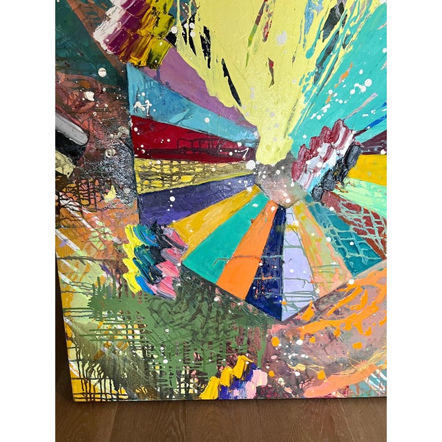 Monroe Hodder, Large Abstract Expressionist Colorful Painting Monroe Hodder Slow Dancing, 2014 For Sale - Image 4 of 13