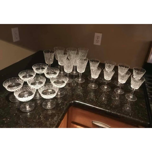 Vintage Waterford Lismore Crystal Stemware Set of 24, Mid-Century Irish For Sale - Image 10 of 12