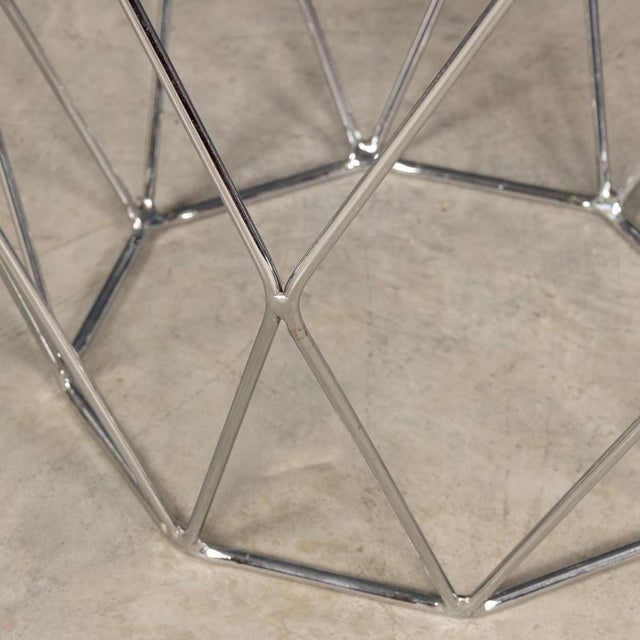 Metal 20th Century English Chrome & Glass Octagonal Side Tables, 1980s, Set of 2 For Sale - Image 7 of 16
