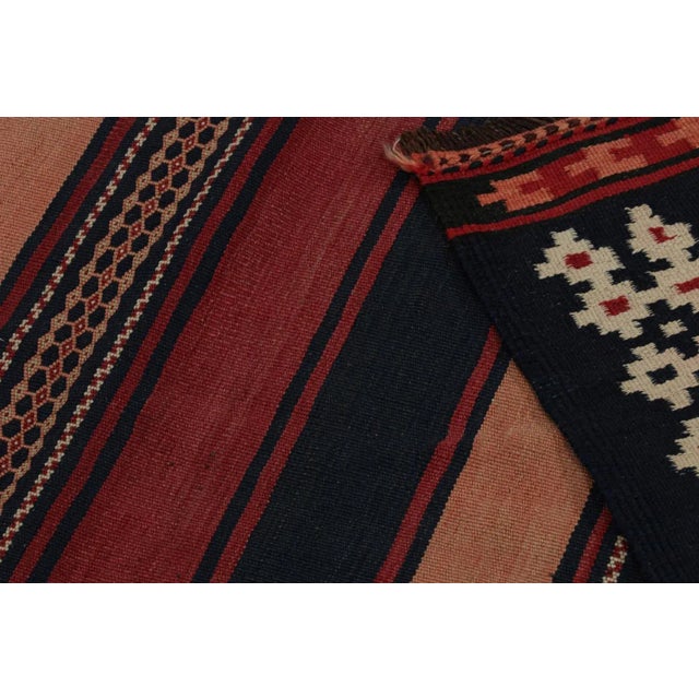 Textile 1950s Vintage Afghan Tribal Kilim Rug With Stripes For Sale - Image 7 of 7