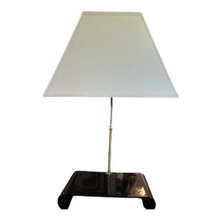 Vintage Toyo Japan Black Lacquer Waterfall Table Lamp For Sale