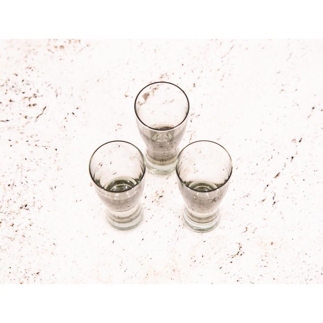 Gray 1960s Mid Century Modern Glass Shot Glasses Per Lutkin Holmegaard Smoked Glasses - Set of 3 For Sale - Image 8 of 9