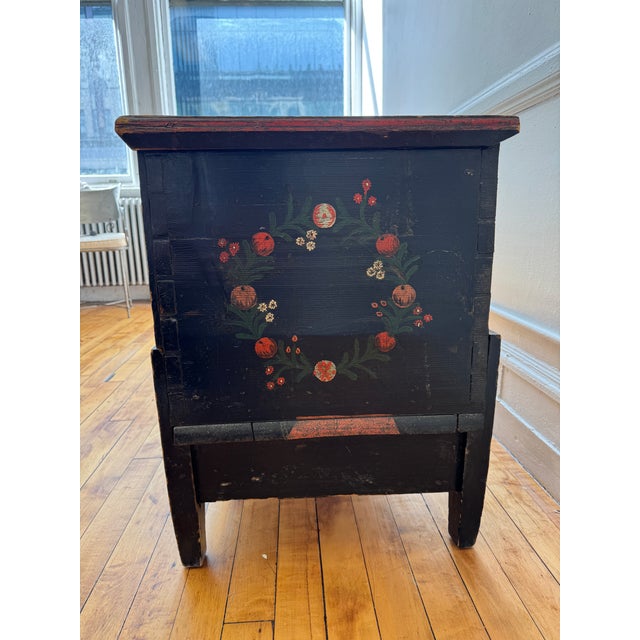 Wood 19th Century Scandinavian Folk Painted Blanket Chest For Sale - Image 7 of 8