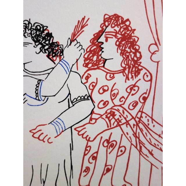Modern Alekos Fassianos, King and Greek Couple, Lithograph For Sale - Image 3 of 6