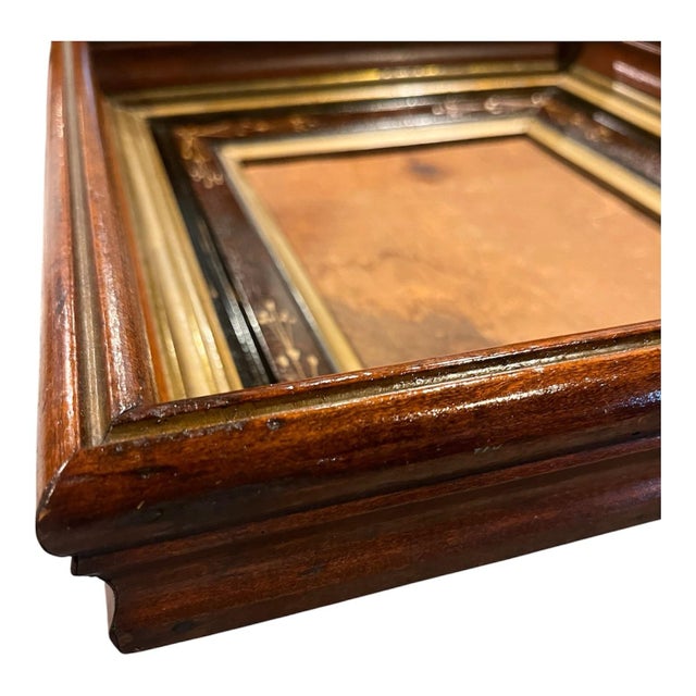 Beautiful late 19th-century Victorian Eastlake picture frame featuring an architectural deep-well profile. This piece...
