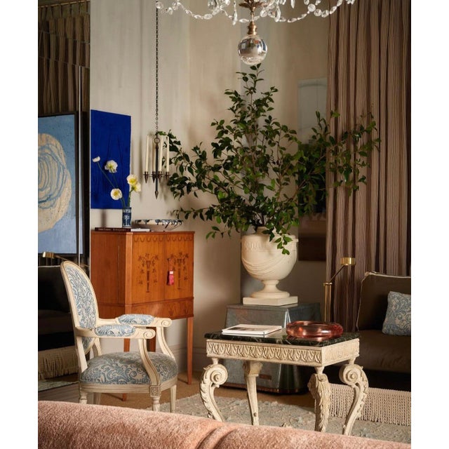 A beautiful Swedish Art Deco bar cabinet. Circa 1940. Crafted in rich, European, solid birchwood with exquisite marquetry...