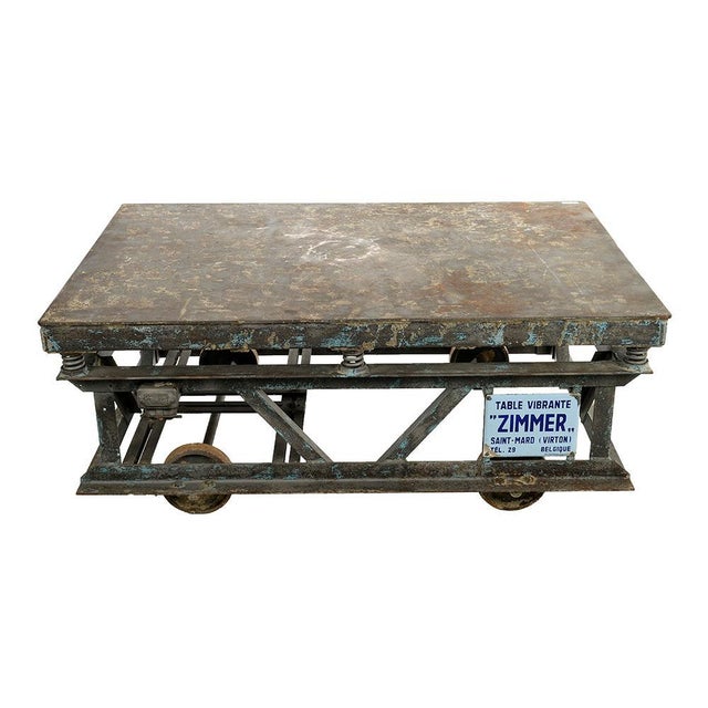 Blue Vintage Vibrating Table For Sale - Image 8 of 8