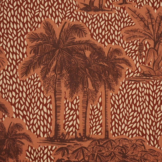 Traditional Sample - Schumacher Tropical Safari Print Fabric In Sunset In Los Llanos For Sale - Image 3 of 5