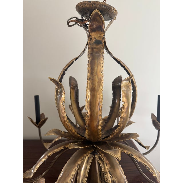 Mid 20th Century Vintage Mid 20th Century Tom Greene for Feldman Torch Cut Chandelier For Sale - Image 5 of 12