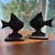 Art Deco Fish Shaped Bronze Bookends that are very, very heavy and adorable. The color is bronze with greenish, gold cast.