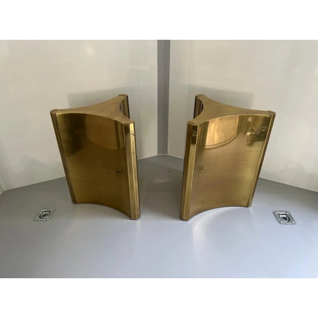 1970s Mastercraft Brass 'Trilobi' Triangular Dining Table or Desk Bases, Circa 1970 For Sale - Image 5 of 16