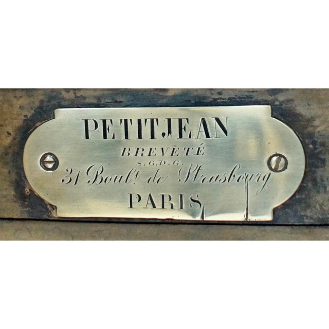 Wood Antique French Stand Up Safe on Oak Base from Petit Jean, 1870 For Sale - Image 7 of 12