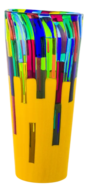 Handmade Fiorito Murano Glass Vase by Angelo Ballarin