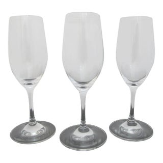 Josef Riedel Crystal Vivant Small 7" Champagne Flute Wine Glass Set of 3 For Sale