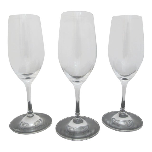 Josef Riedel Crystal Vivant Small 7" Champagne Flute Wine Glass Set of 3 For Sale