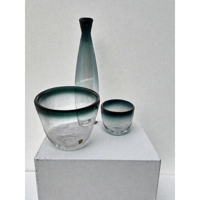 Vintage Swedish Tona Series Glass Set by Bengt Orup for Johansfors, 1957, Set of 3 For Sale - Image 3 of 11