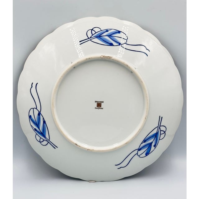 Ceramic Antique Japanese Imari Floral Scalloped Porcelain Large Charger Platter For Sale - Image 7 of 8