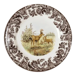 Spode Woodland American Wildlife Salad Plate 8", Mule Deer