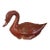 Antique Chinese Red Orange Lacquer Carved Wood Duck Goose Box For Sale