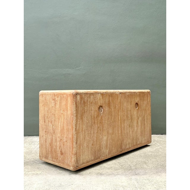 Vintage Minimalist Washed Wood Credenza For Sale In West Palm - Image 6 of 12