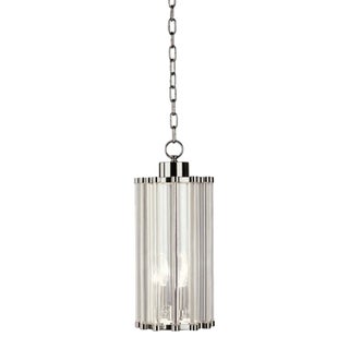 Modern Contemporary Glass Rod & Chrome Pendant Light For Sale