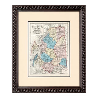 Talbot, Queen Anne & Caroline | Original 1873 Maryland Counties Map – Stedman & Brown For Sale