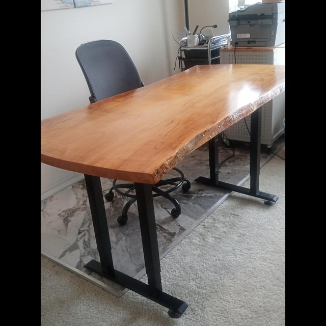 Exceptionally Rare Curly Ambrosia Sugar Maple Desk For Sale In Tampa - Image 6 of 11