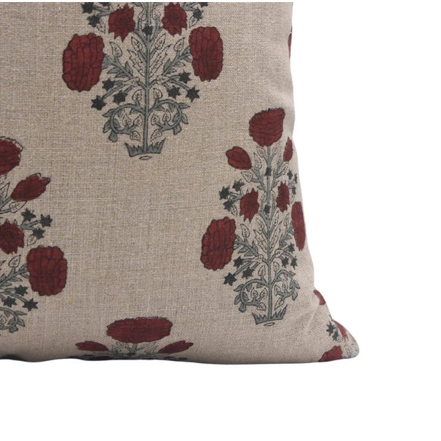 Handcrafted Floral Design Pillow Cover –26x26 Inch Swadesh For Sale - Image 4 of 5