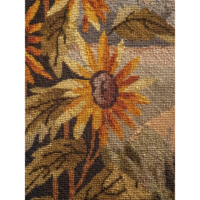 Green Tapestry with Motif of Birds by a Pond For Sale - Image 8 of 9