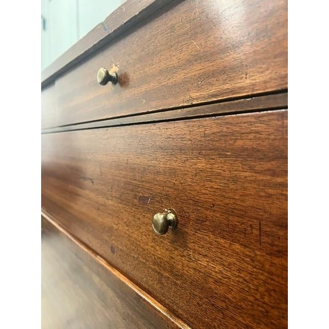 Wood Mid Cent Modern Paul McCobb for Calvin Chest of Drawers With Brass X Stretcher For Sale - Image 7 of 7