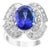 5.38 Carat Oval Tanzanite and Diamond Ring 18 Karat White Gold, Estate For Sale
