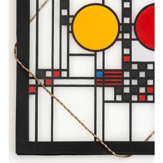 After Frank Lloyd Wright Avery Coonley House Design Glass Panel For Sale - Image 4 of 8