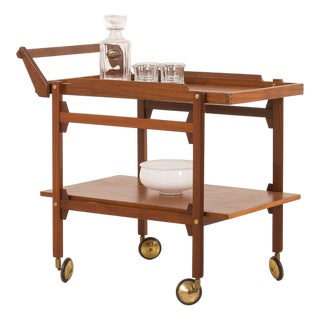 Mid-Century Scandinavian Teak Bar Cart, 1960s For Sale