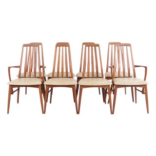 Eva Dining Chairs with Armchairs by Niels Koefoed, 1960s, Set of 8 For Sale