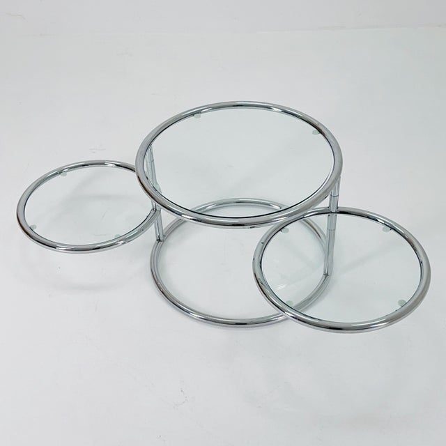 Mid-Century Modern Coffee Table with 3 Swivel Levels by Milo Baughman, Italy, 1970s For Sale - Image 3 of 11